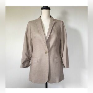 The Limited Tan Textured Single-Button Blazer